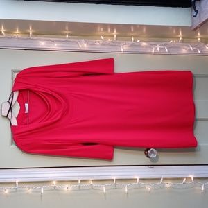 Women's Calvin Klein Bright  Red cowel neck ¾ sleeve dress 8